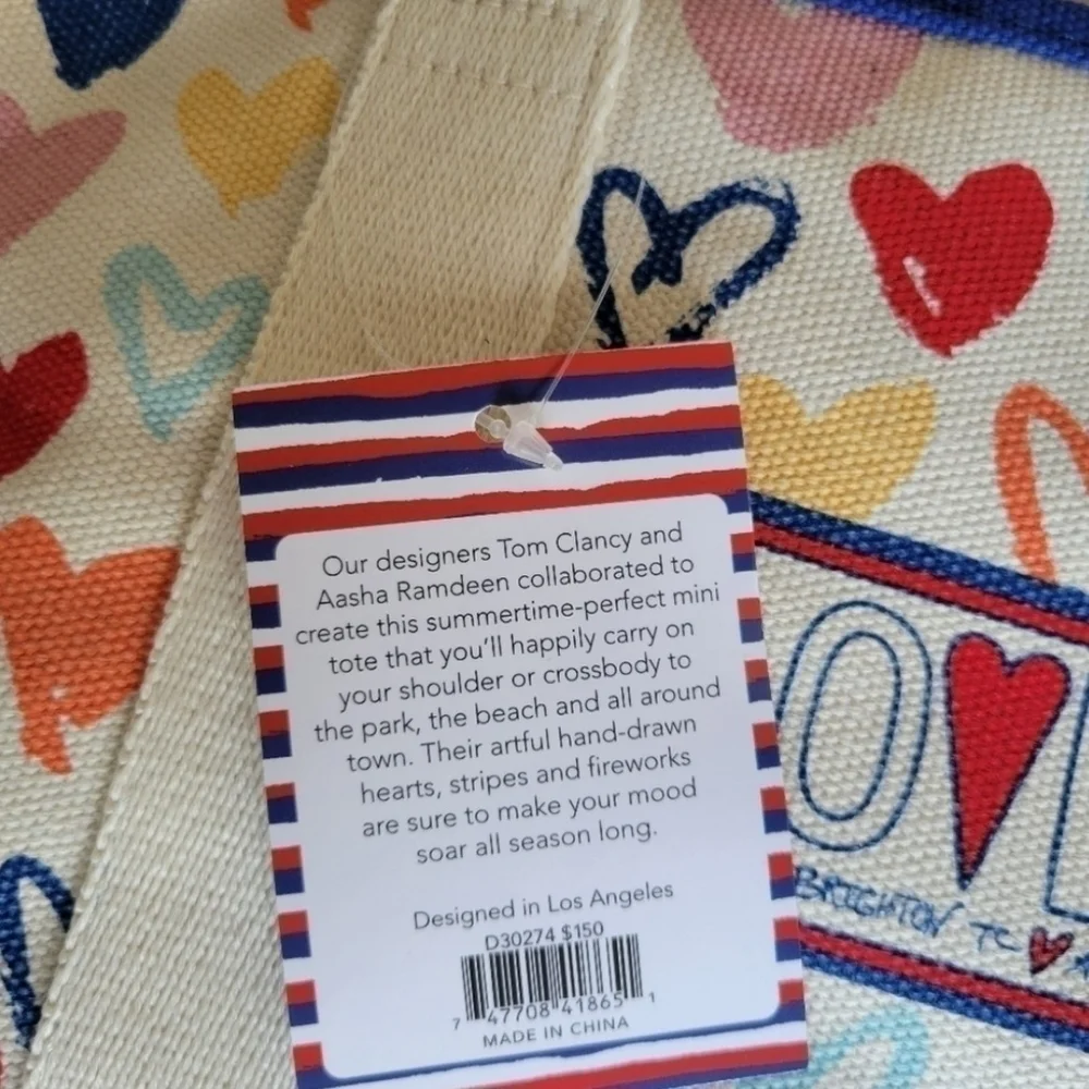 BRIGHTON  NWT RED WHITE AND YOU MINI TOTE .